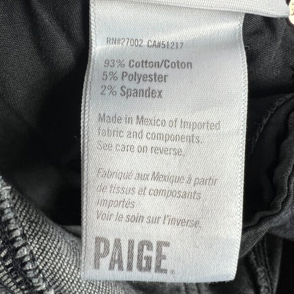 Paige Jeans Women 28x26* Cindy Cropped Straight Black Faded Raw Hem Denim Tag 27 - Picture 9 of 16